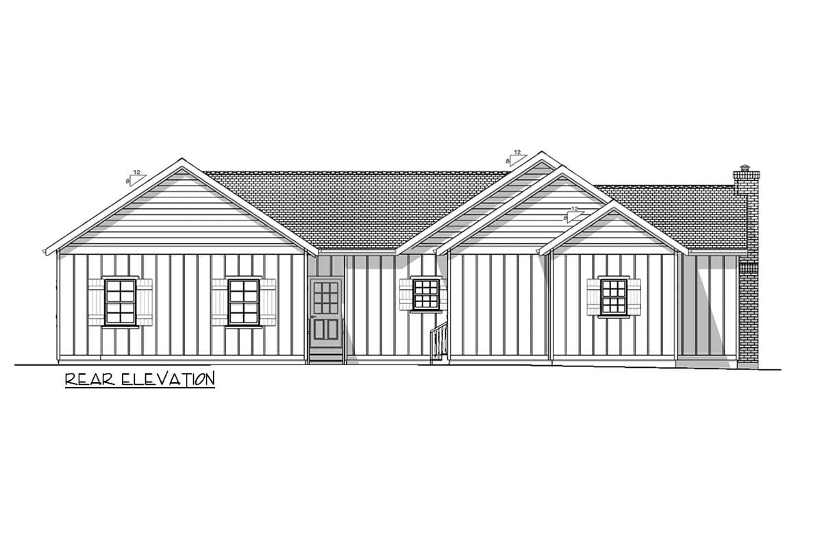 Plan 180027VNW: Modern Farmhouse House Plan with Split Bedrooms and Courtyard - Image #8 - Country, Farmhouse, Modern Farmhouse