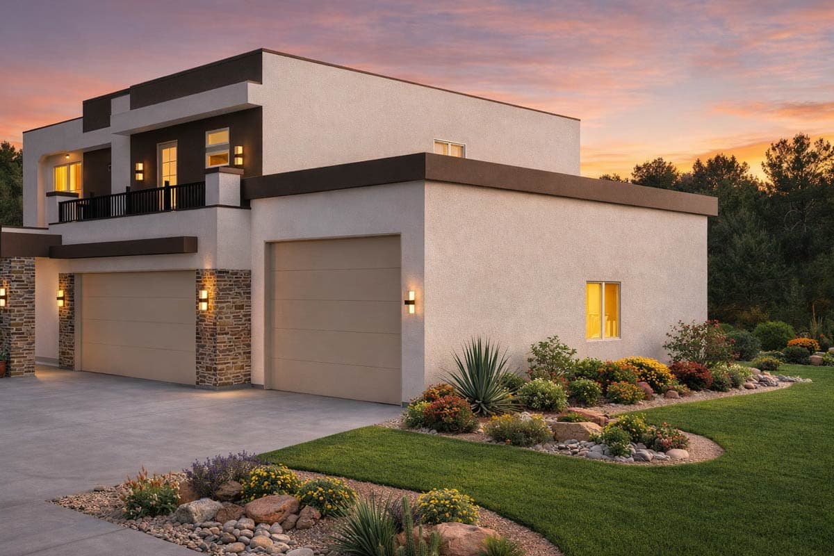 Plan 506060BRY: Contemporary House Plan with 4 Bedrooms, 3-Car Garage, and Rooftop Deck - Image #4 - Contemporary, Modern, Southwest