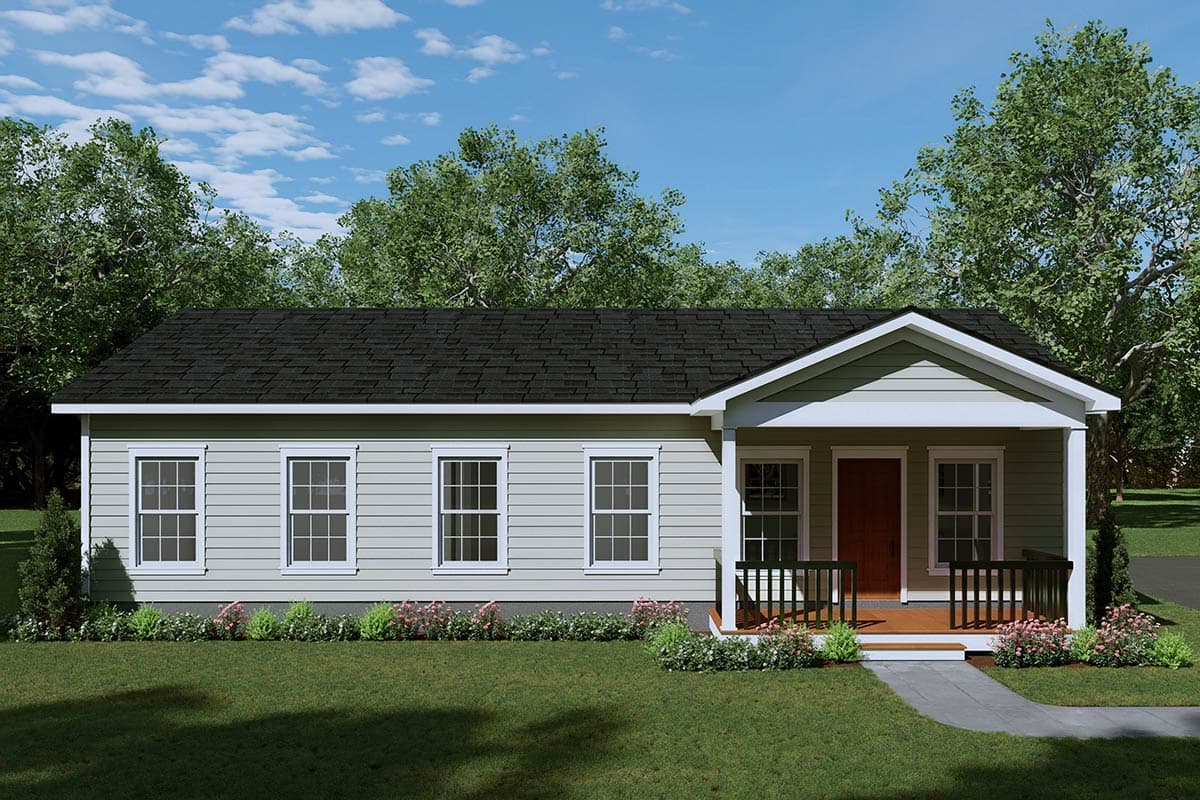 Plan image - 680678VR:Traditional Ranch House Plan: 3 Beds, 1288 Sq Ft, Main Level Living