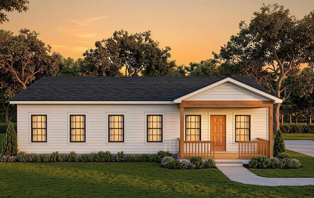 Plan 680678VR: Traditional Ranch House Plan: 3 Beds, 1288 Sq Ft, Main Level Living - Image #4 - Ranch, Traditional
