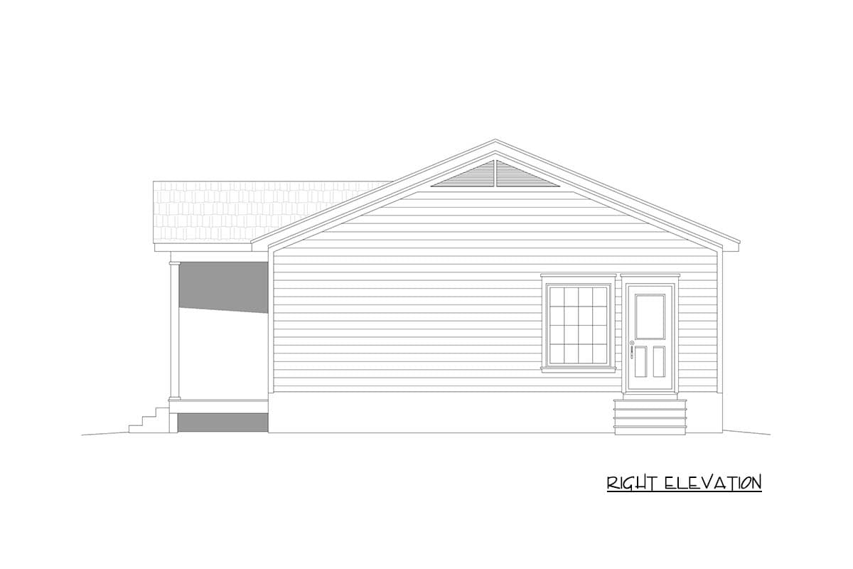 Plan 680678VR: Traditional Ranch House Plan: 3 Beds, 1288 Sq Ft, Main Level Living - Image #8 - Ranch, Traditional