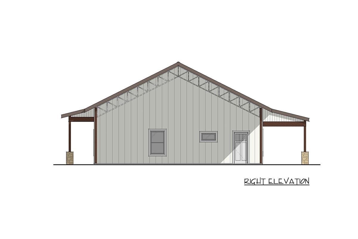 Plan 405162FDC: Modern Barndominium House Plan with 3 Bedrooms and 2-Car Carport - Image #7 - Barndominium