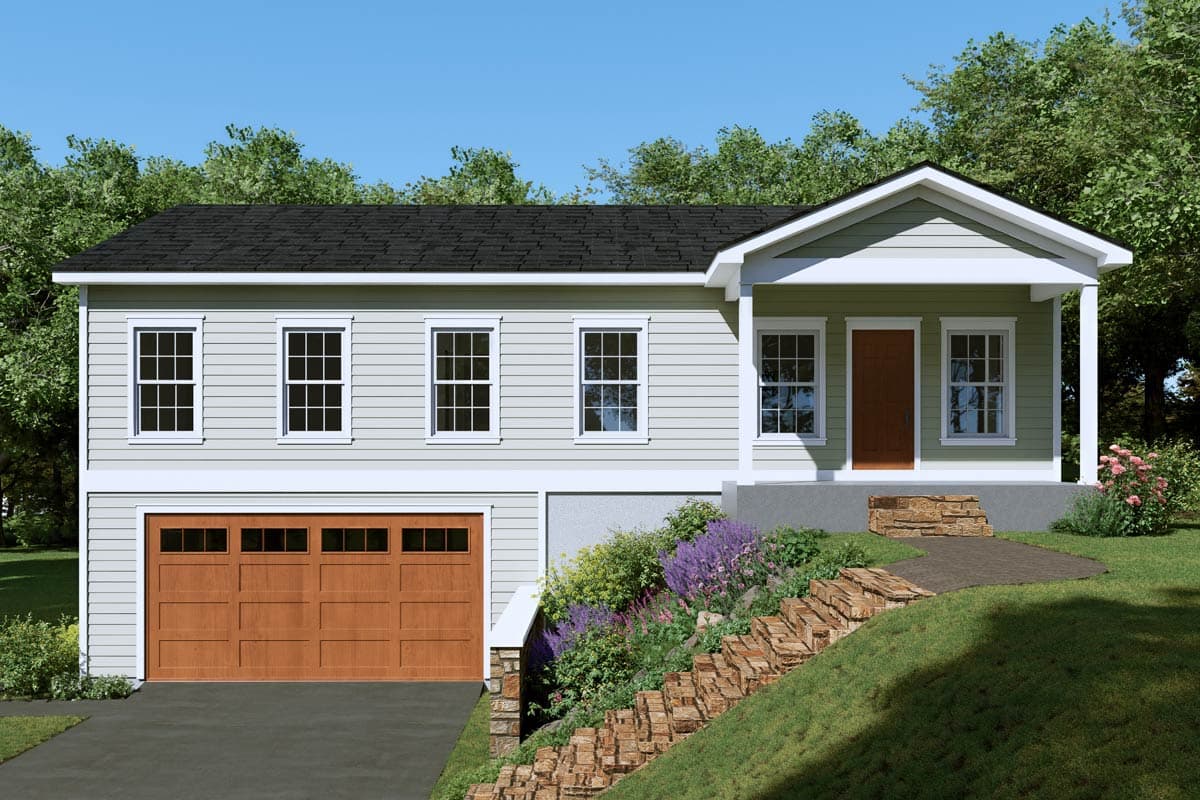 Plan image - 680682VR:Walkout Country House Plan with 3 Bedrooms and Finished Bonus Room