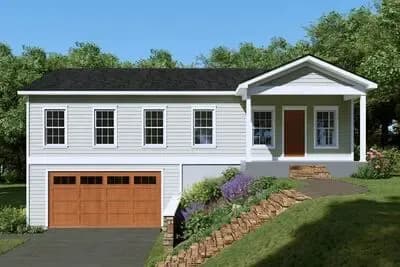 Walkout Country House Plan with 3 Bedrooms and Finished Bonus Room