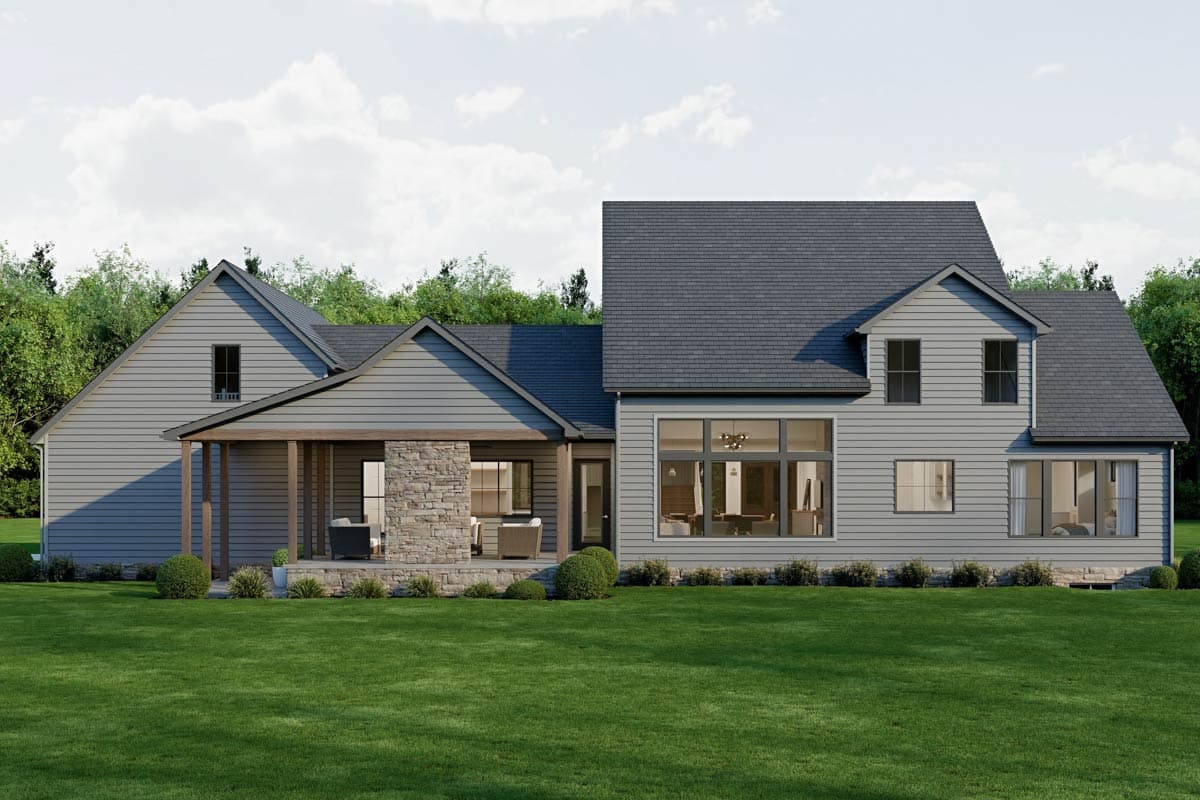 Plan 911034JVD: Spacious Modern Farmhouse House Plan with 4 Beds, Home Office, and 3-Car Garage - Image #6 - Country, Craftsman, Farmhouse, Modern Farmhouse, Southern