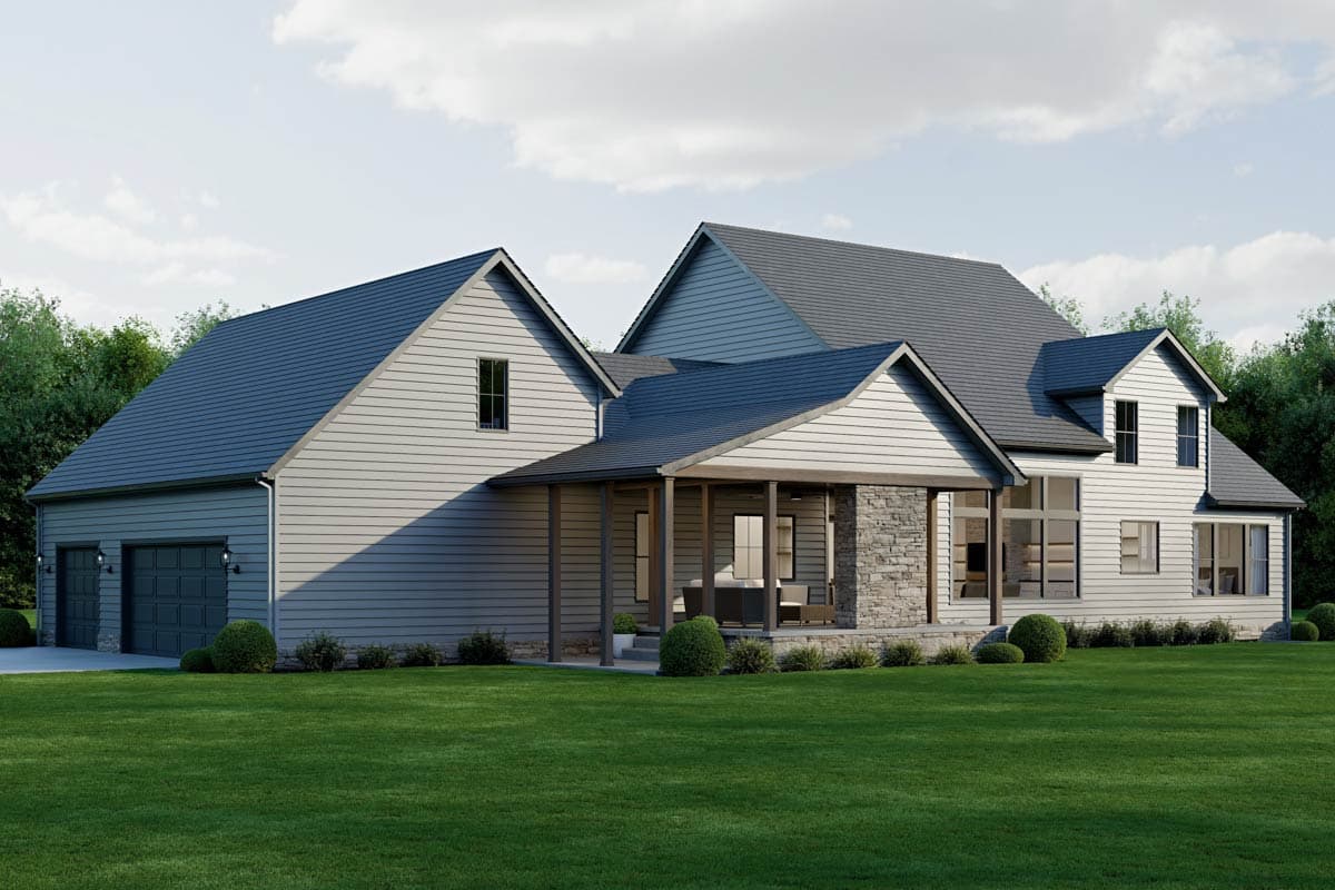 Plan 911034JVD: Spacious Modern Farmhouse House Plan with 4 Beds, Home Office, and 3-Car Garage - Image #8 - Country, Craftsman, Farmhouse, Modern Farmhouse, Southern