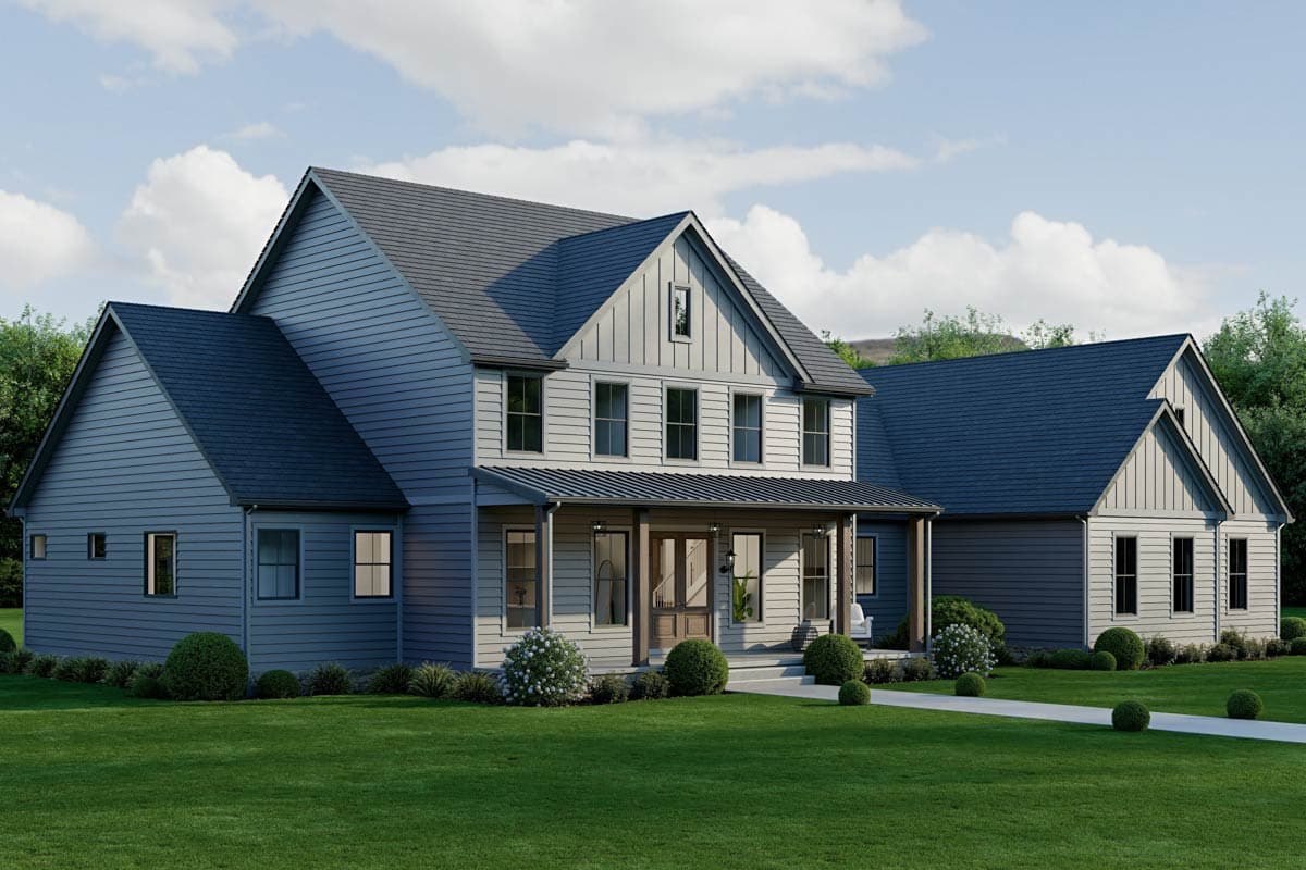 Plan 911034JVD: Spacious Modern Farmhouse House Plan with 4 Beds, Home Office, and 3-Car Garage - Image #5 - Country, Craftsman, Farmhouse, Modern Farmhouse, Southern