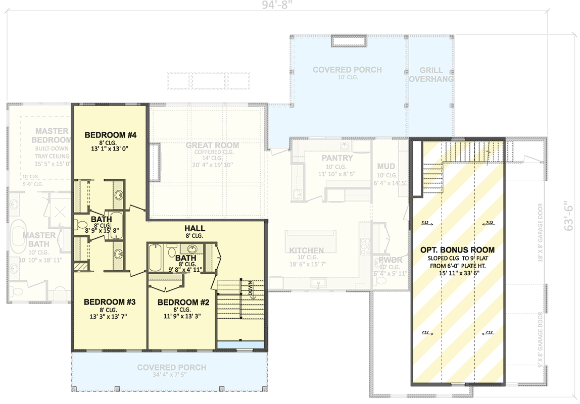 Plan 911034JVD: Spacious Modern Farmhouse House Plan with 4 Beds, Home Office, and 3-Car Garage - Floor Plan - Image #25 - Country, Craftsman, Farmhouse, Modern Farmhouse, Southern
