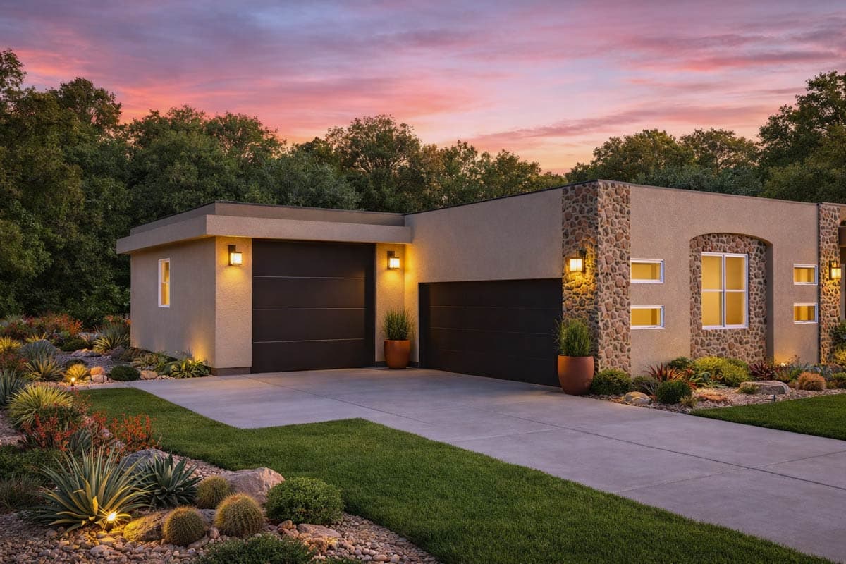 Plan 506061BRY: Modern Southwest House Plan with 3-Car Garage and Flex Room - Image #2 - Contemporary, Modern, Southern, Southwest