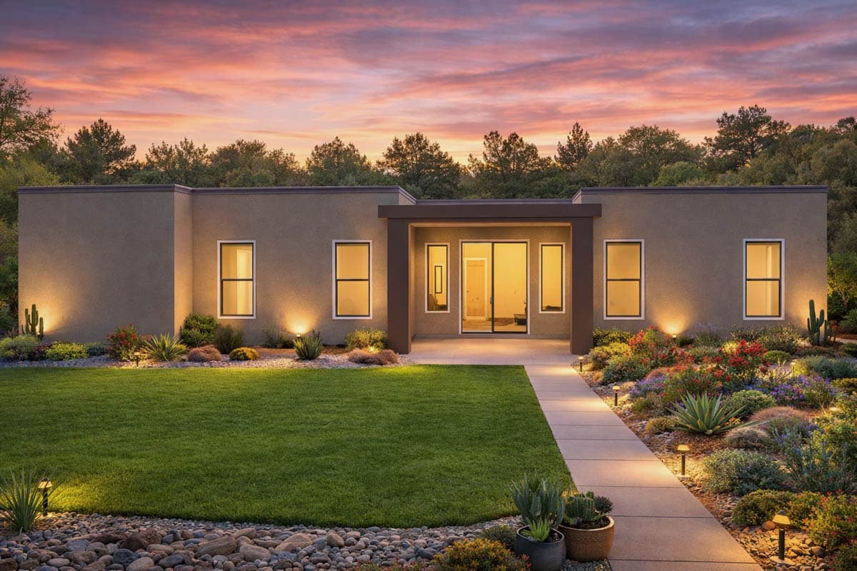Plan 506061BRY: Modern Southwest House Plan with 3-Car Garage and Flex Room - Image #3 - Contemporary, Modern, Southern, Southwest