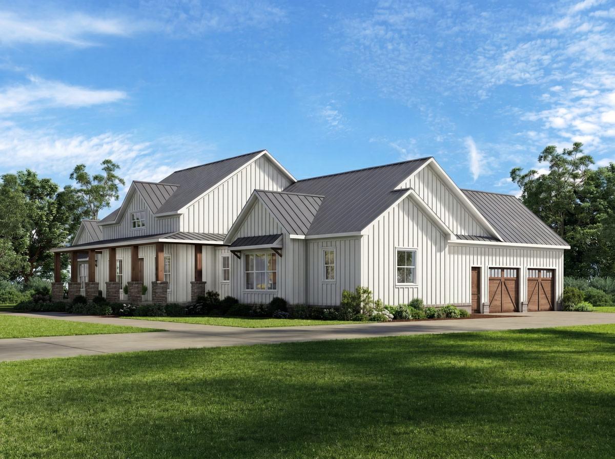 Plan 810062RBT: Modern Farmhouse House Plan with 3 Beds and Vaulted Great Room - Image #2 - Country, Farmhouse, Modern Farmhouse, New American, Traditional