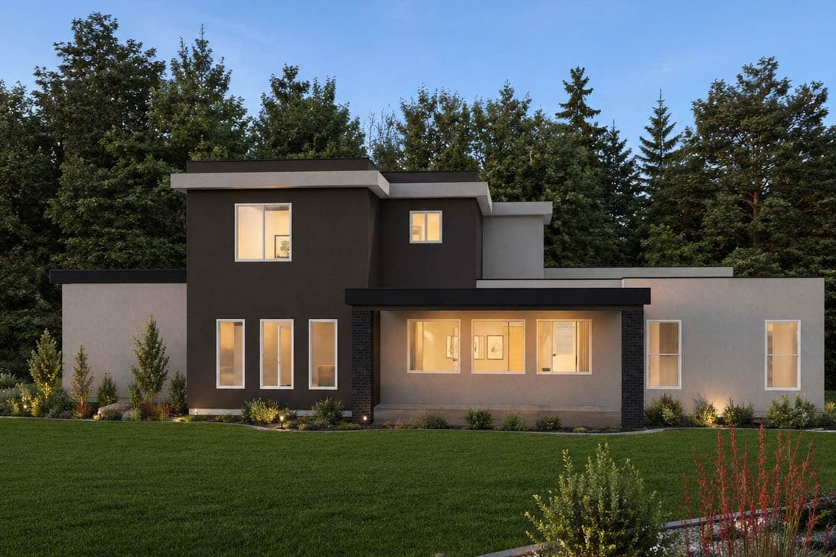 Plan 506062BRY: Contemporary Modern House Plan with 4 Bedrooms and Large Garage - Image #3 - Contemporary, Modern