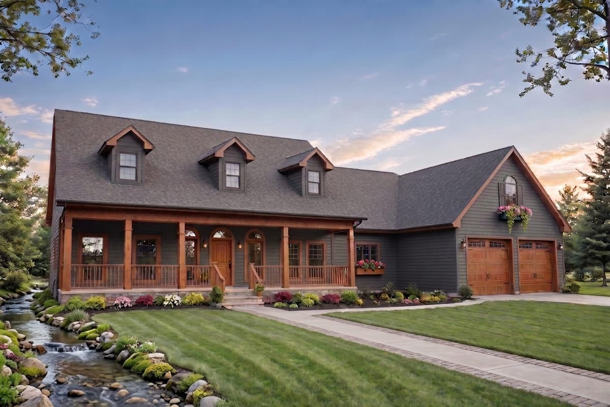 Plan image - 51382MM:Three-Bedroom Ranch Farmhouse House Plan with Front Porch