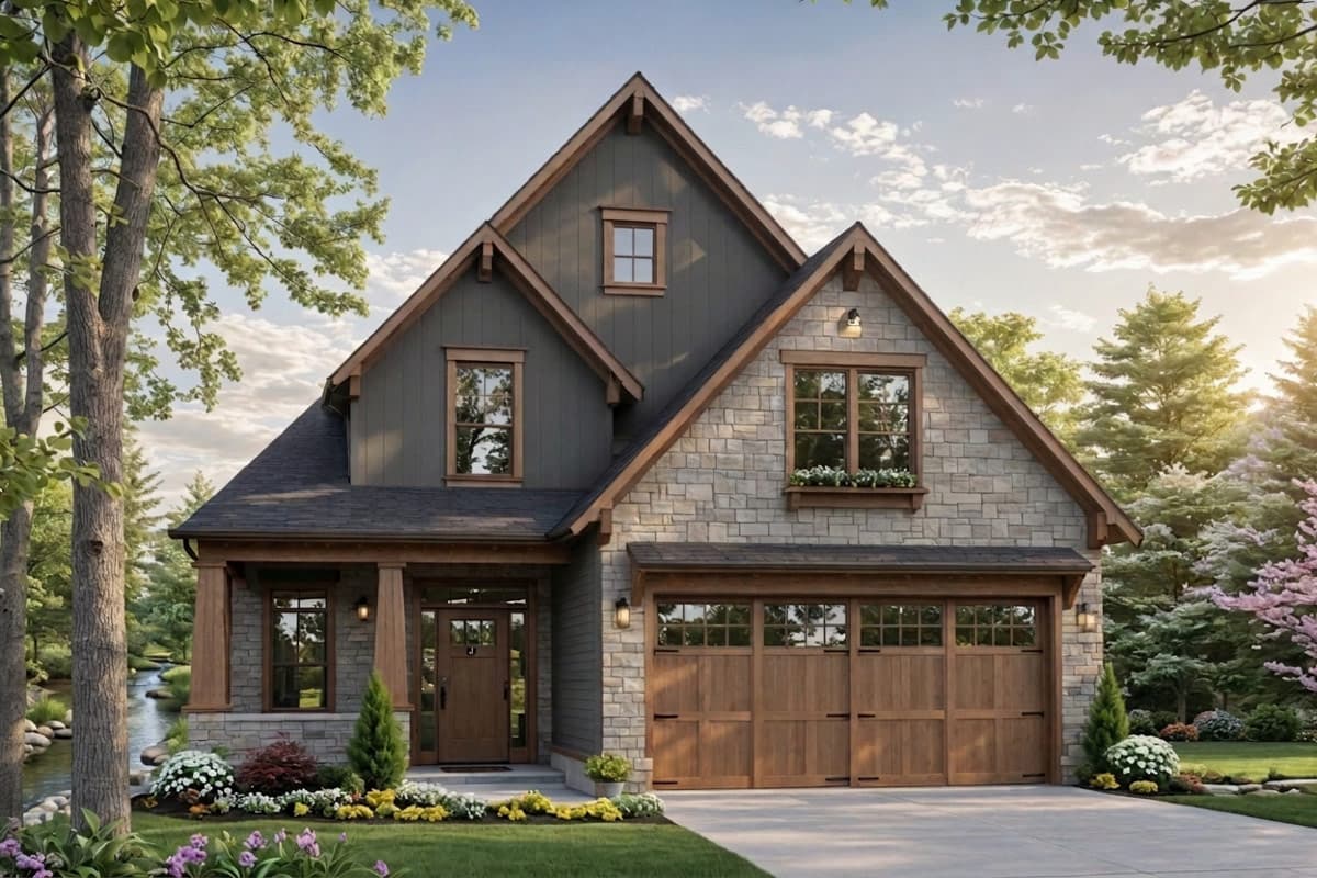 Plan image - 51385MM:Craftsman House Plan with 3 Beds, Master on Main, and 2-Car Garage