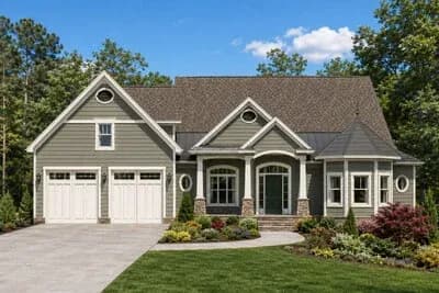 Elegant New American House Plan with Main Level Master and Bonus Room