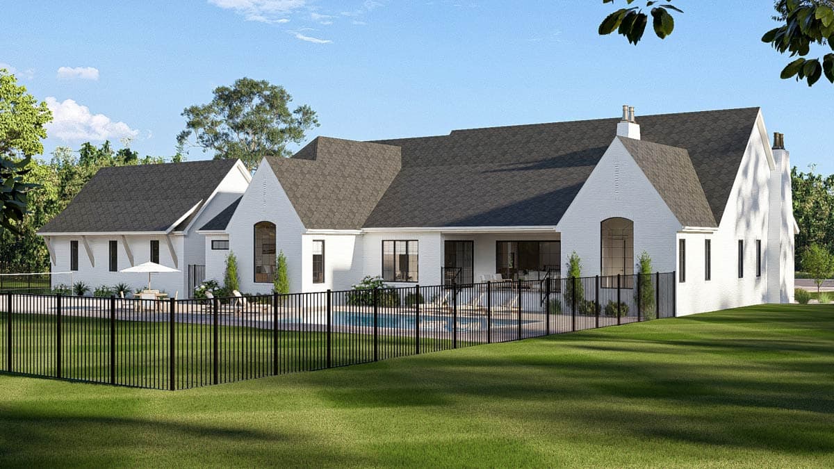 Plan 623641DJ: Grand Modern European House Plan with 3 Bedrooms and 5-Car Garage - Image #6 - European, Modern, Transitional