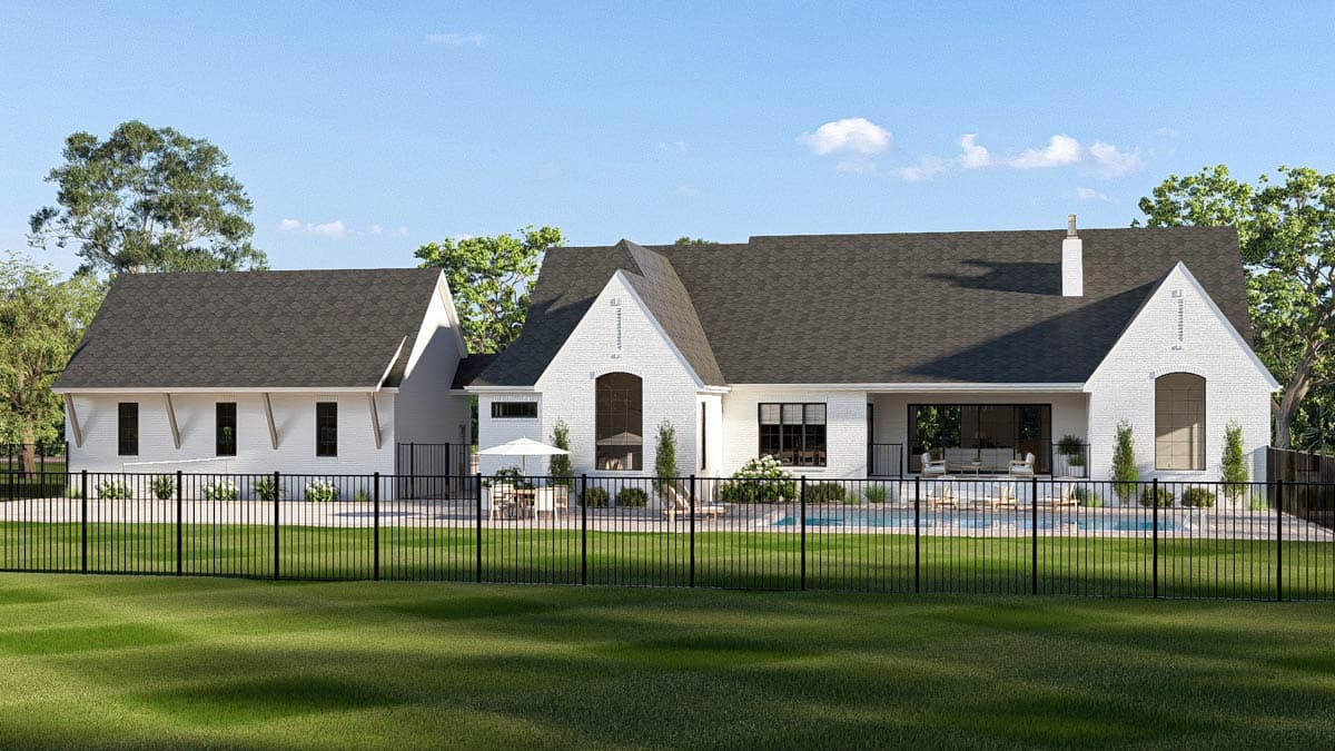 Plan 623641DJ: Grand Modern European House Plan with 3 Bedrooms and 5-Car Garage - Image #7 - European, Modern, Transitional