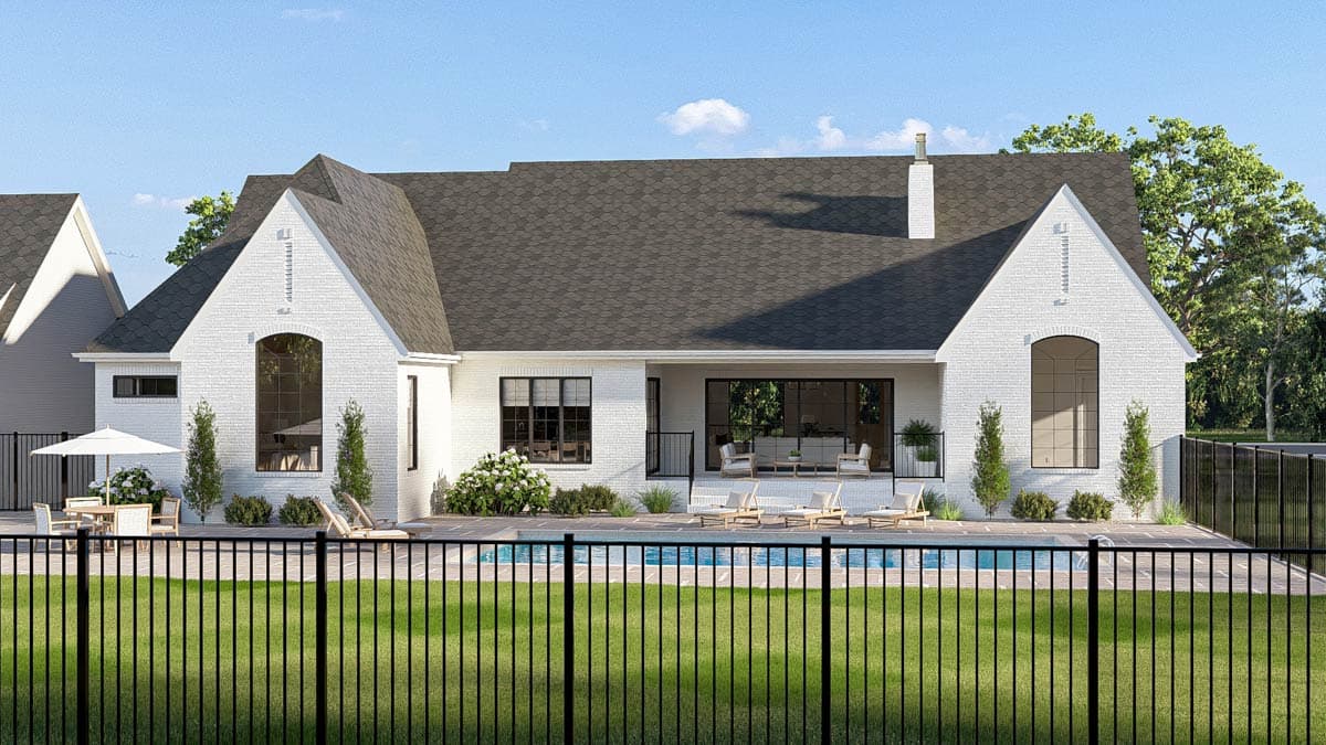 Plan 623641DJ: Grand Modern European House Plan with 3 Bedrooms and 5-Car Garage - Image #8 - European, Modern, Transitional