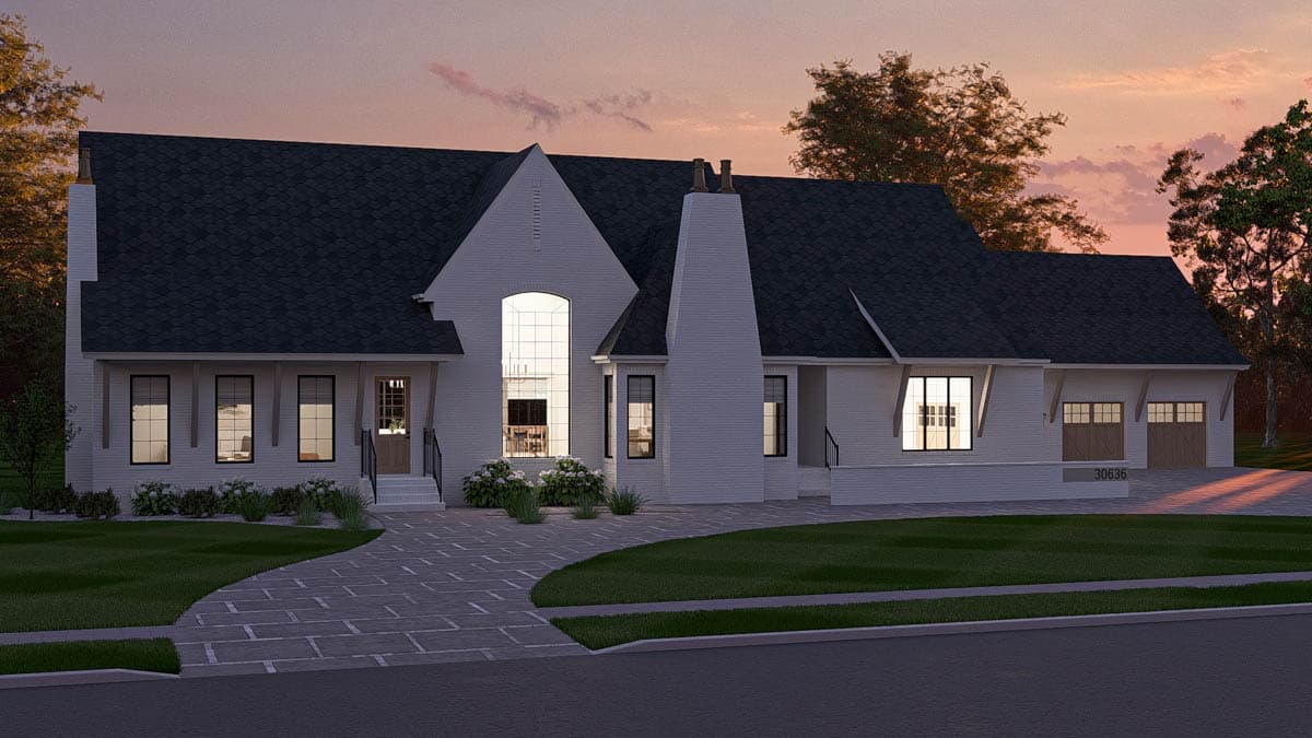 Plan 623641DJ: Grand Modern European House Plan with 3 Bedrooms and 5-Car Garage - Image #12 - European, Modern, Transitional