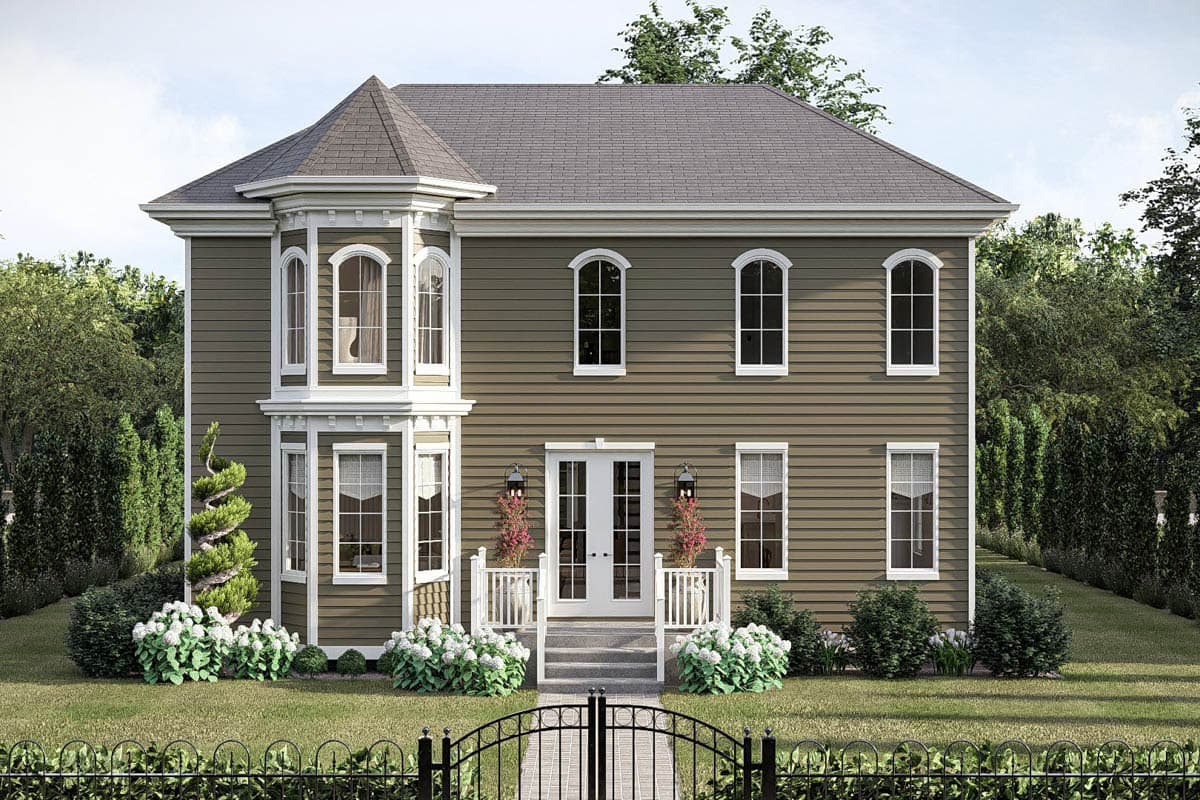 Plan 623643DJ:  Traditional Victorian House Plan with 4 Bedrooms and Detached Garage - Image #3 - Traditional, Victorian