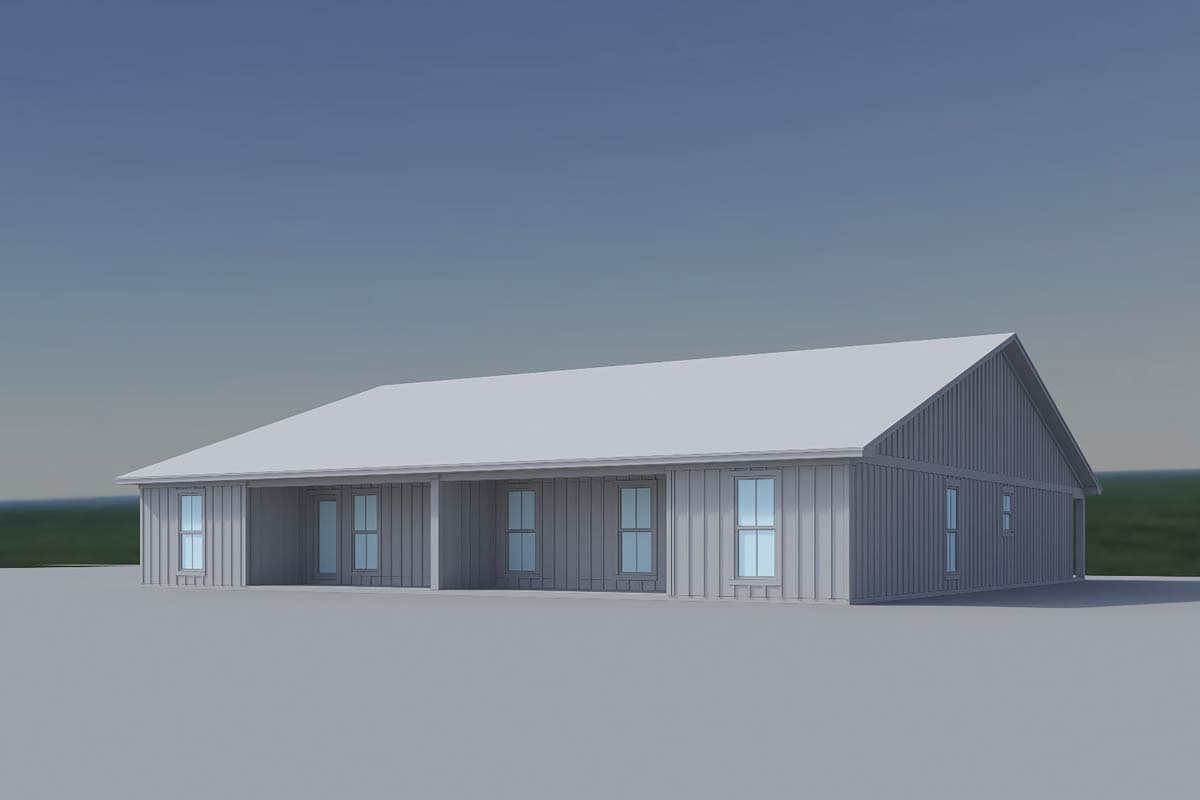 Plan 52044HZ: Country Craftsman Duplex with 4-Bed, 3-Bath Units Under 1600 Square Feet  - Image #8 - Country, Craftsman, Modern Farmhouse, New American, Traditional