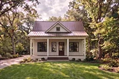 Cozy 1-Bedroom Cabin House Plan with Front Porch and Main Level Master Suite