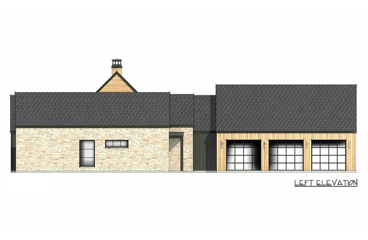 Plan 818206JSS: Contemporary Transitional House Plan with Split Bedrooms and 3-Car Garage - Image #7 - Contemporary, Modern, Modern Farmhouse, Scandinavian, Transitional