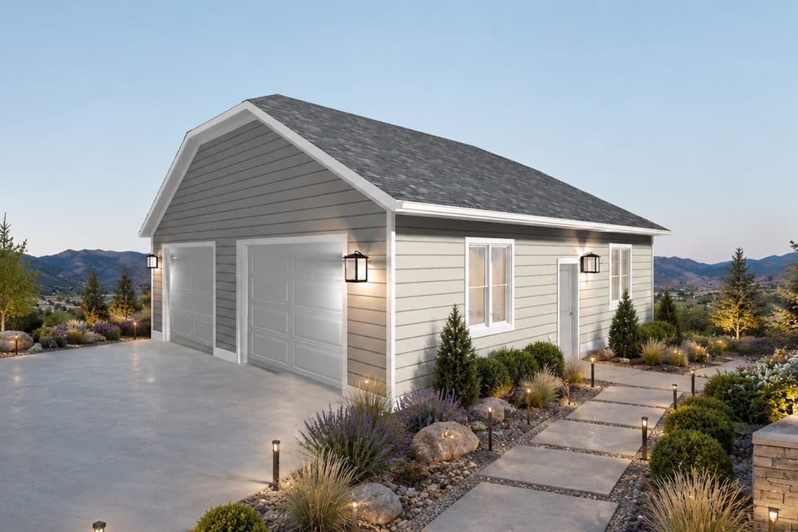 Plan 61753UT: Traditional 1200 Sq Ft Garage Plan with Versatile 2-4 Car Bays - Image #2 - Traditional