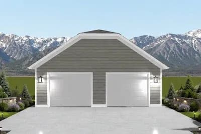 Traditional 1200 Sq Ft Garage Plan with Versatile 2-4 Car Bays