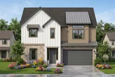 Modern Farmhouse House Plan with 3 Beds 2-Car Garage and Balcony