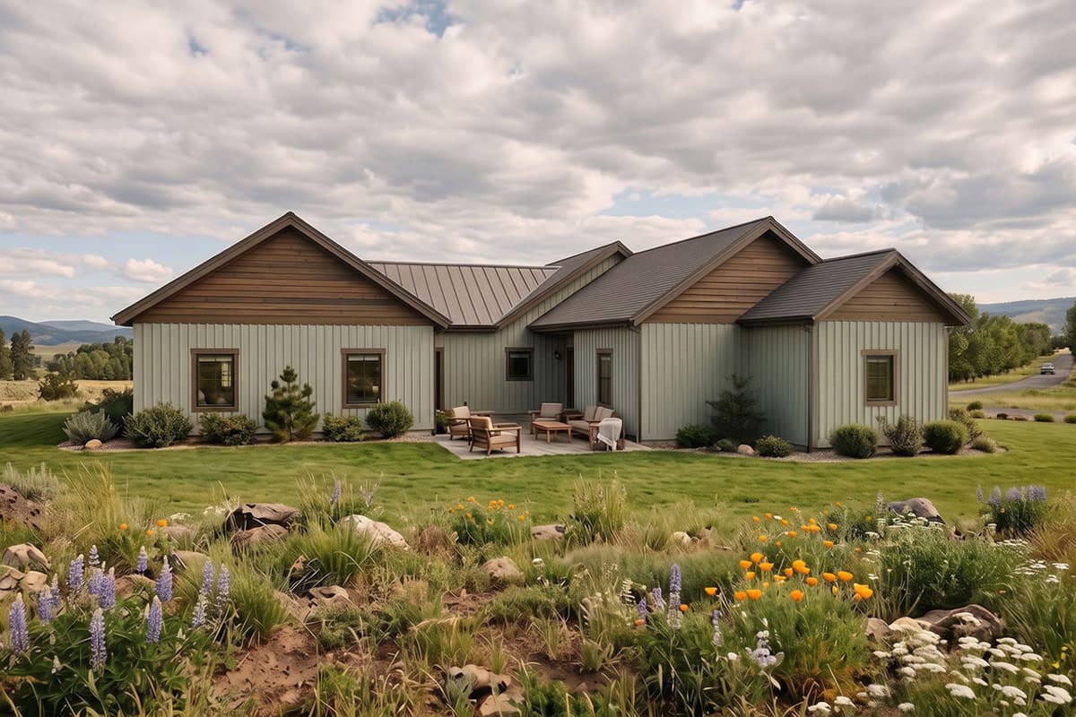 Plan 180028VNW: Modern Country Ranch House Plan with Split Bedrooms and Large Garage - Image #2 - Country, Mountain, Ranch