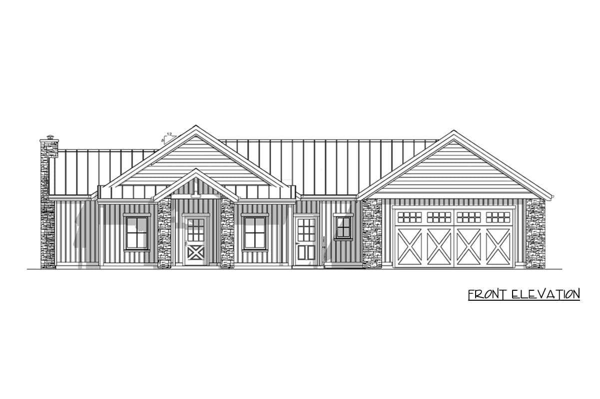 Plan 180028VNW: Modern Country Ranch House Plan with Split Bedrooms and Large Garage - Image #6 - Country, Mountain, Ranch