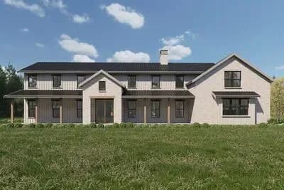 Modern Barndominium Style House Plan with 4 Bedrooms and 4-Car Garage