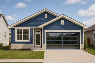 Cottage Ranch House Plan with 3 Beds and 1-2 Car Garage