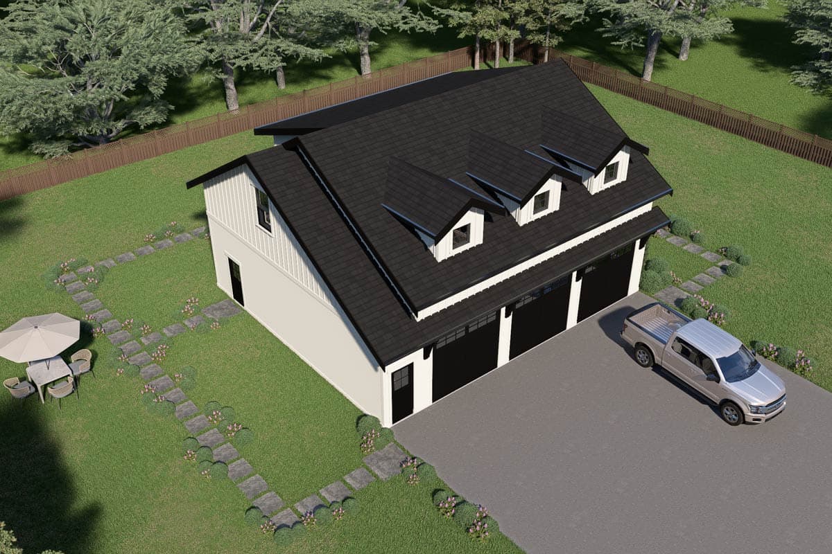 Plan 280266JWD: Country Craftsman 3-Car Garage Plan with and Living Space - Image #5 - Carriage, Country, Craftsman, New American