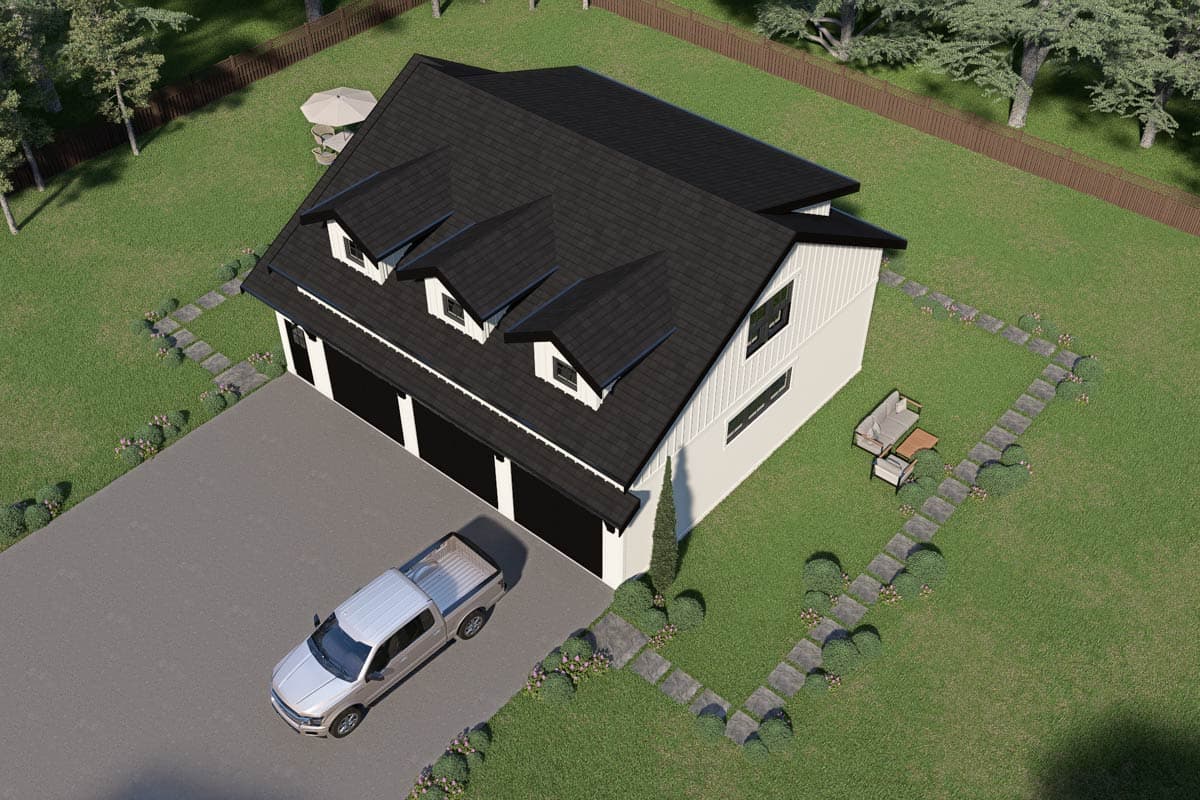 Plan 280266JWD: Country Craftsman 3-Car Garage Plan with and Living Space - Image #7 - Carriage, Country, Craftsman, New American