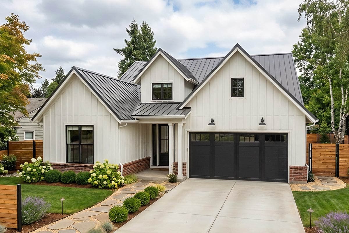 Plan 69917AM: Modern Farmhouse House Plan with Split 2 Bedrooms and Home Office - Image #2 - Cottage, Country, Farmhouse, Modern Farmhouse, Ranch