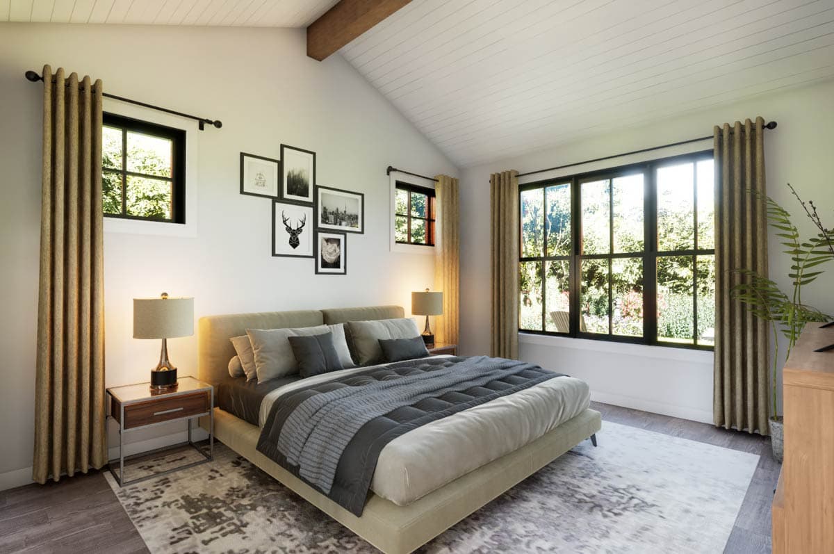 Plan 69917AM: Modern Farmhouse House Plan with Split 2 Bedrooms and Home Office - Image #13 - Cottage, Country, Farmhouse, Modern Farmhouse, Ranch