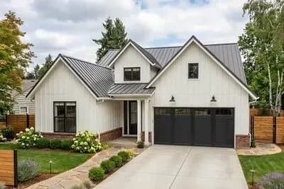 Modern Farmhouse House Plan with Split 2 Bedrooms and Home Office