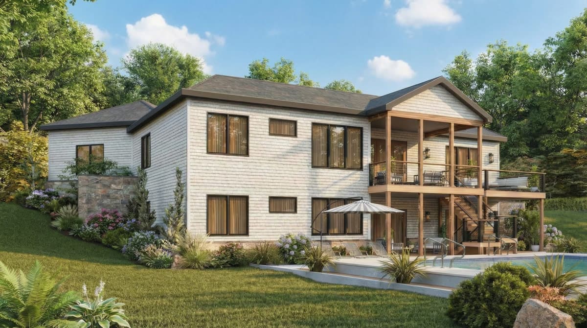 Plan 25946GE: Contemporary Craftsman House Plan with 3 Bedrooms and Angled Garage - Image #3 - Contemporary, Craftsman, Mountain