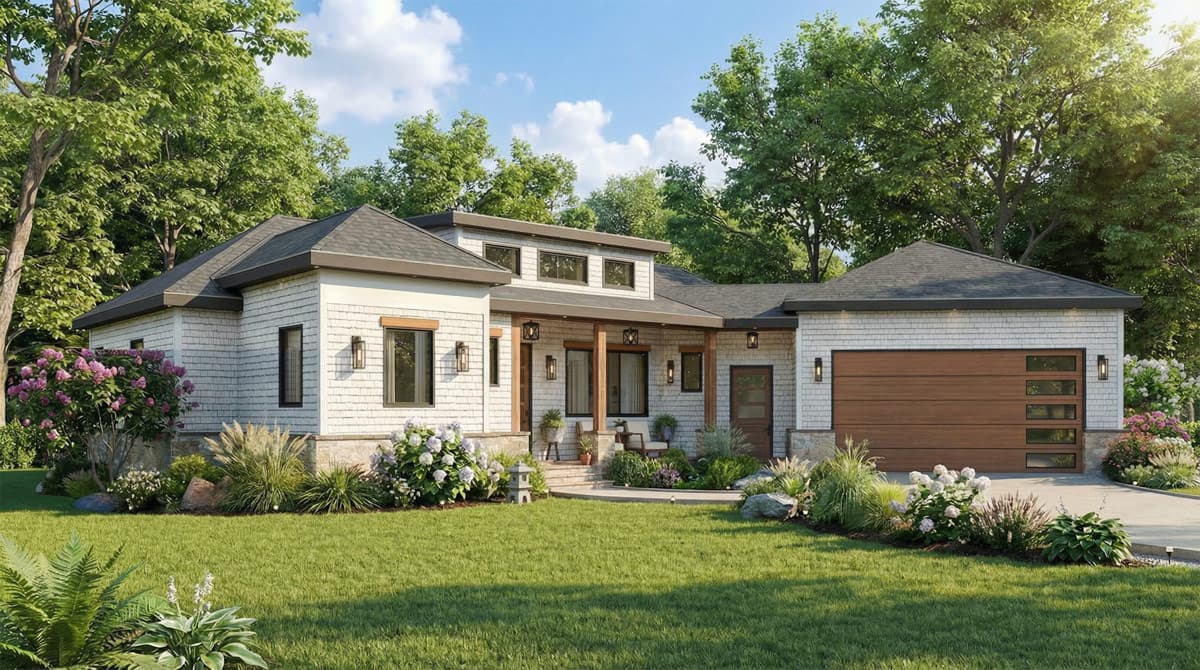 Plan 25946GE: Contemporary Craftsman House Plan with 3 Bedrooms and Angled Garage - Image #6 - Contemporary, Craftsman, Mountain