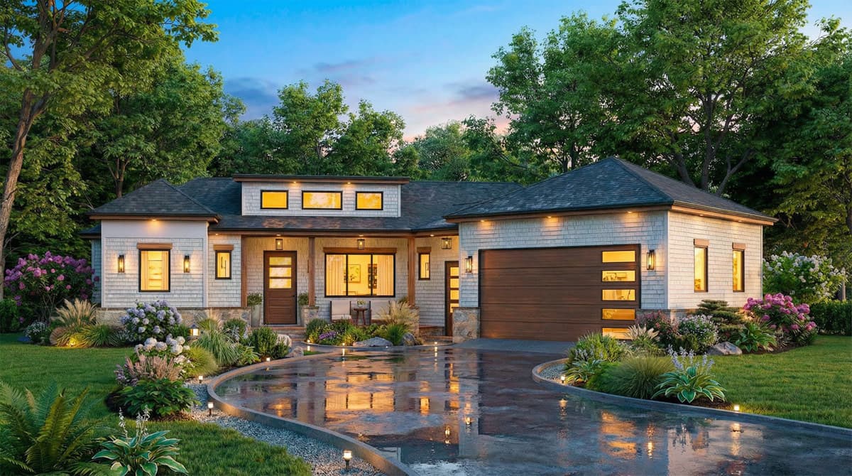 Plan 25946GE: Contemporary Craftsman House Plan with 3 Bedrooms and Angled Garage - Image #8 - Contemporary, Craftsman, Mountain