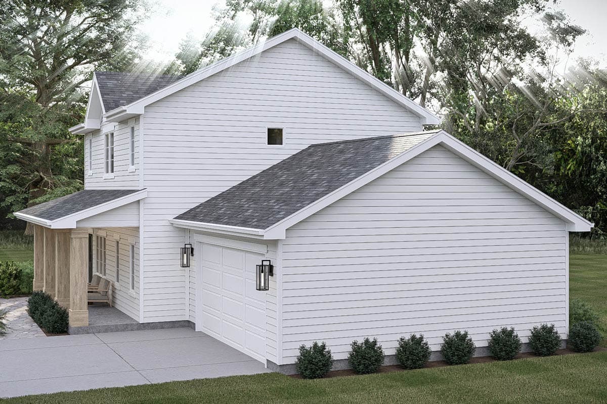 Plan 623644DJ: 3-Bedroom Traditional Farmhouse House Plan with 2-Car Garage - Image #6 - Farmhouse, Traditional