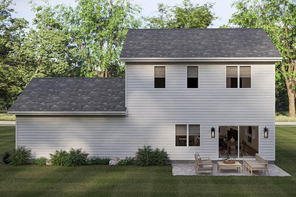 Plan 623644DJ: 3-Bedroom Traditional Farmhouse House Plan with 2-Car Garage - Image #5 - Farmhouse, Traditional