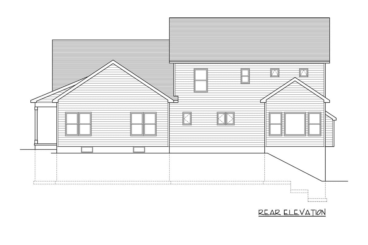 Plan 790184GLV: 5 Bedroom Farmhouse House Plan with Optional Bonus Room - Image #2 - Country, Farmhouse, Traditional