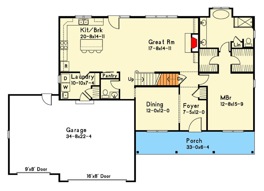Plan 22196SL: Five-Bedroom Traditional House Plan with First-Floor Master Suite - Floor Plan - Image #6 - Craftsman, Traditional