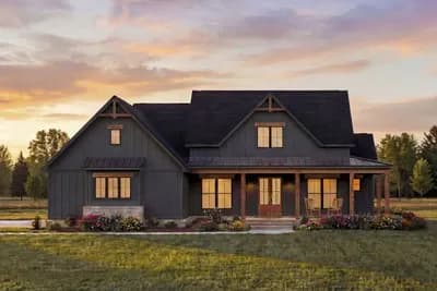 Spacious Modern Farmhouse House Plan with 4 Bedrooms and Wraparound Porch