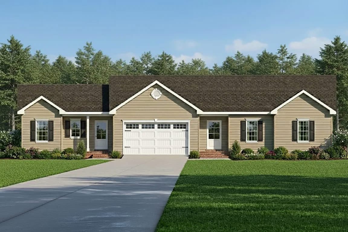 Plan image - 22198SL:Traditional Ranch House Plan with 3 Bedrooms and Home Office