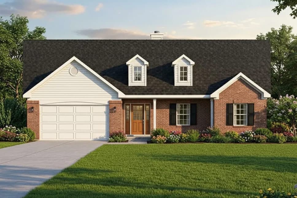 Plan image - 22200SL:Traditional Ranch House Plan with 3 Bedrooms and Garage