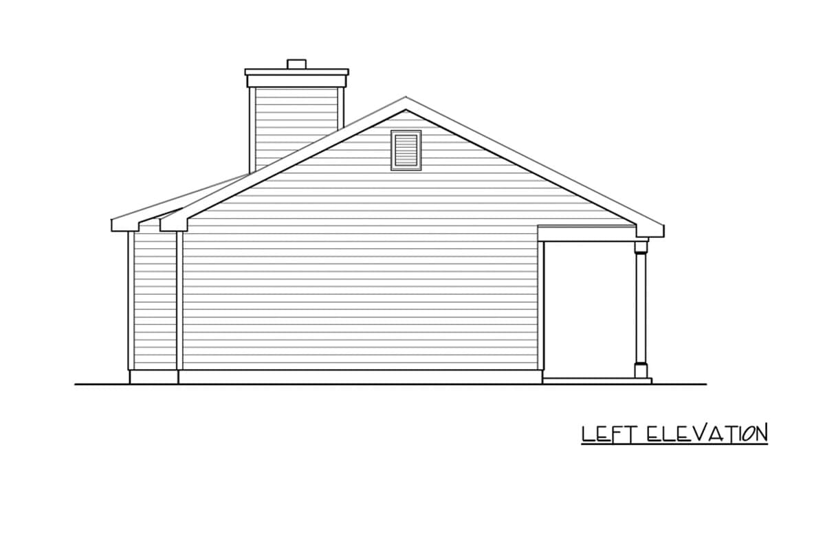 Plan 22201SL: Country Cottage House Plan with 1 Bedroom and Main Level Laundry - Image #2 - Cabin, Cottage, Country, Vacation